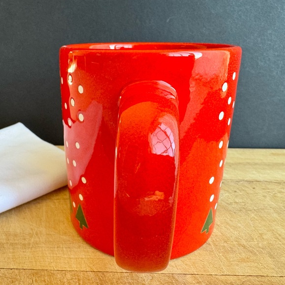 NEW Waechtersbach Germany Christmas Red Holiday Mug Green Trees, White Snow - Picture 3 of 9